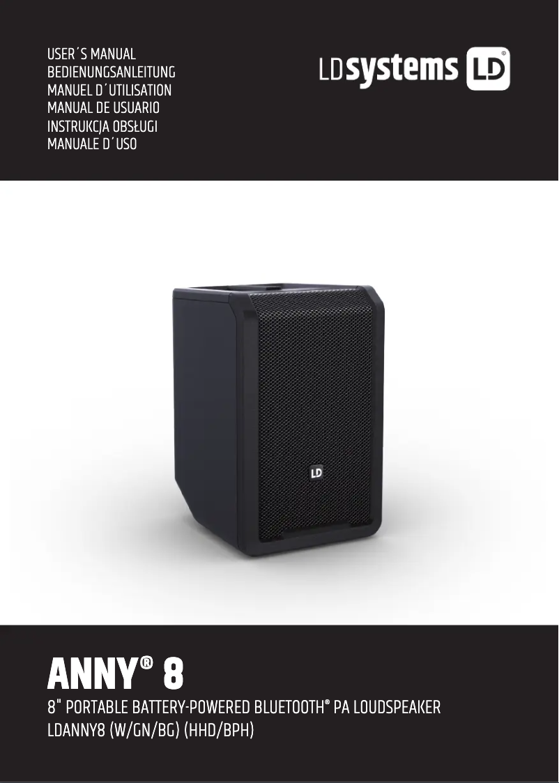 Page 1 de la notice Manuel utilisateur LD Systems ANNY 8