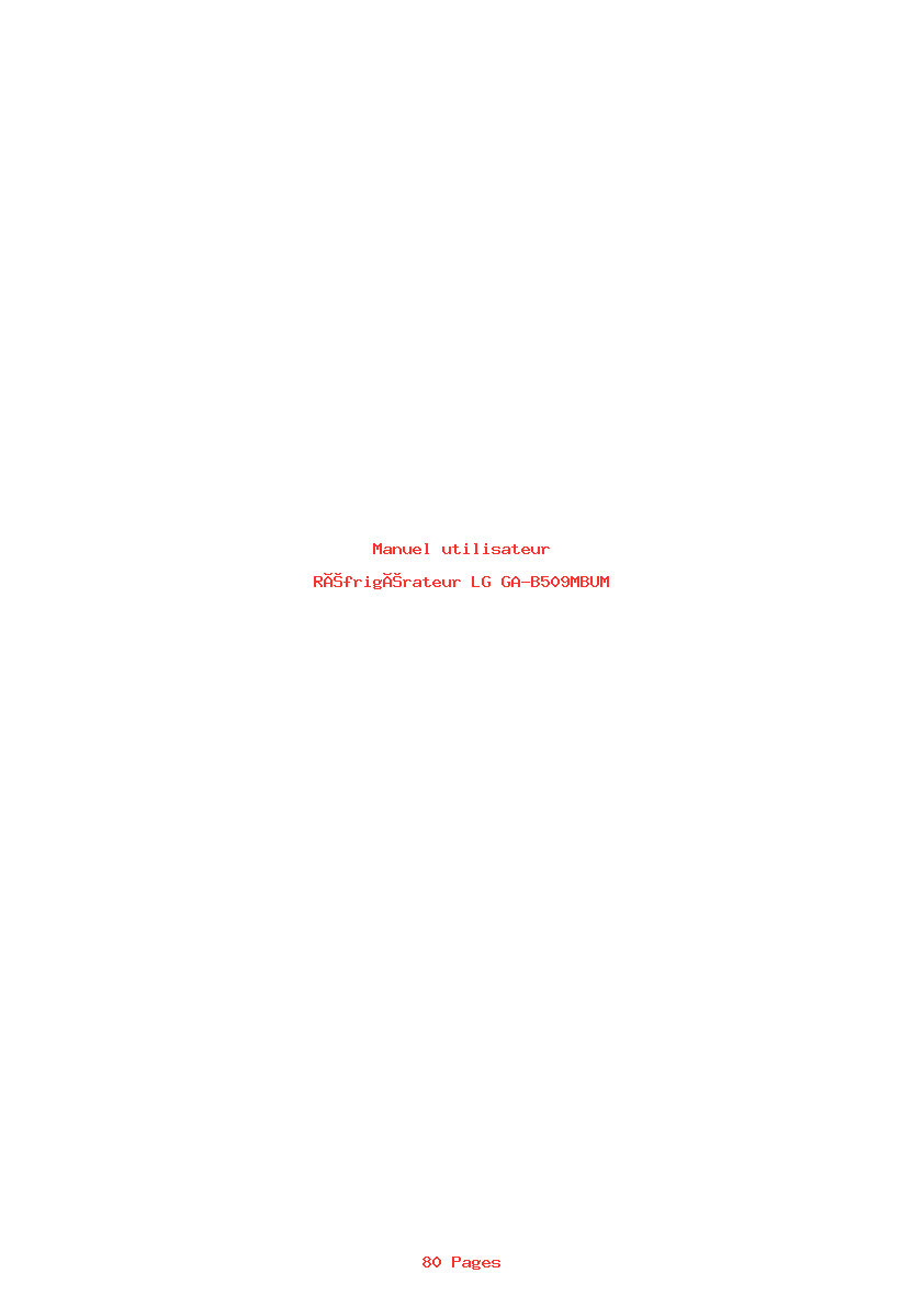 Page 1 de la notice Manuel utilisateur LG GA-B509MBUM