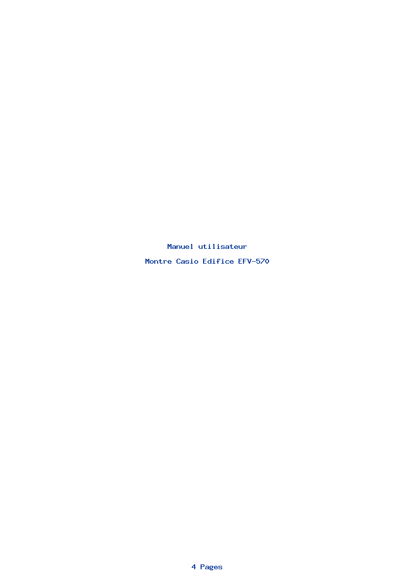 Page 1 de la notice Manuel utilisateur Casio Edifice EFV-570