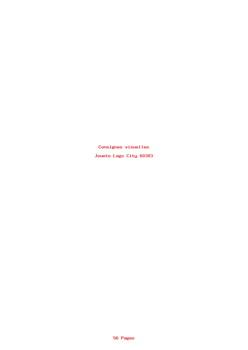 Page 1 de la notice Consignes visuelles Lego City 60383