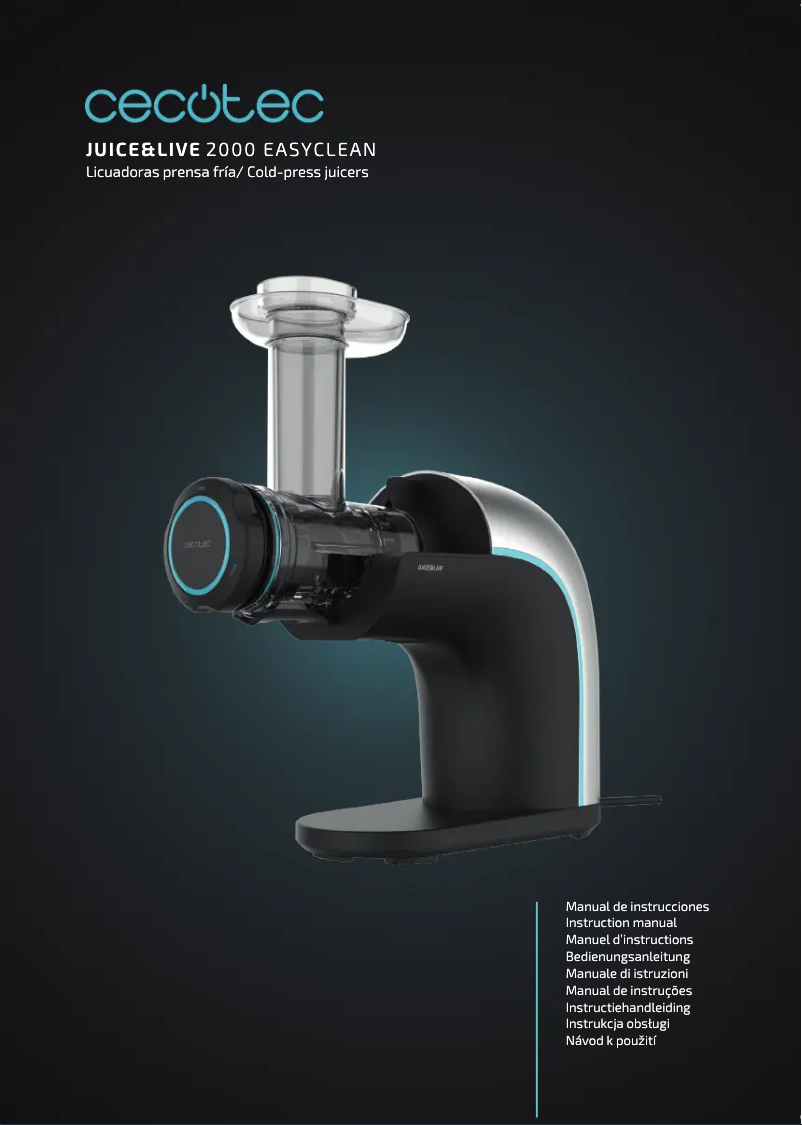 Page 1 de la notice Manuel utilisateur Cecotec Juice&Live 2000 EasyClean