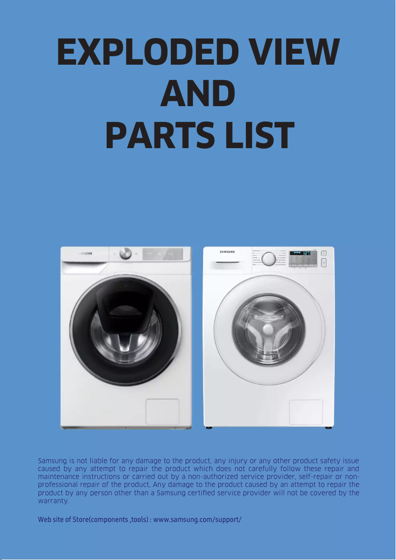 Página 1 del manual Ficha técnica Samsung WW70T552DAW