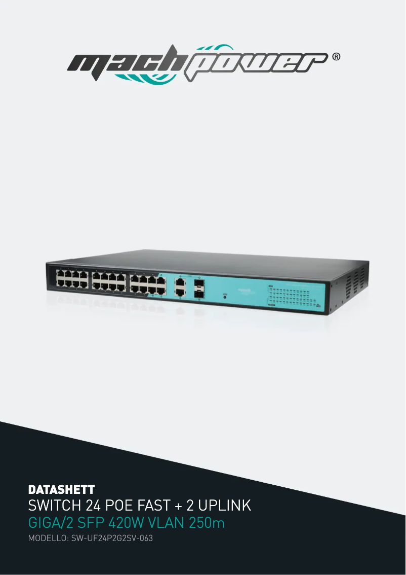 Page 1 de la notice Fiche technique Mach Power SW-UF24P2G2SV-063