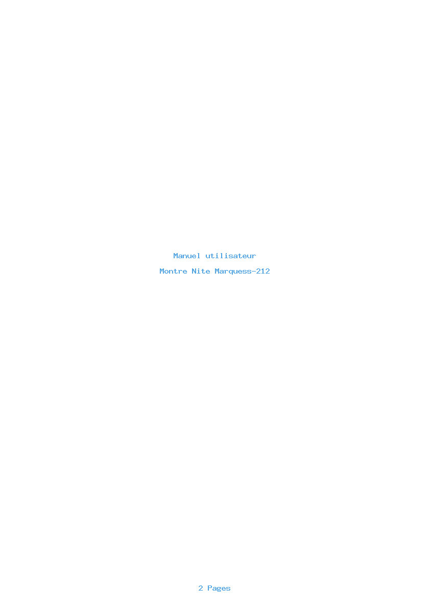 Page 1 de la notice Manuel utilisateur Nite Marquess-212