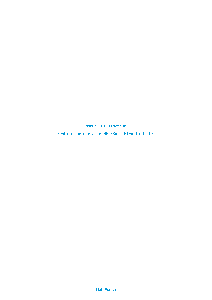 Page 1 de la notice Manuel utilisateur HP ZBook Firefly 14 G8