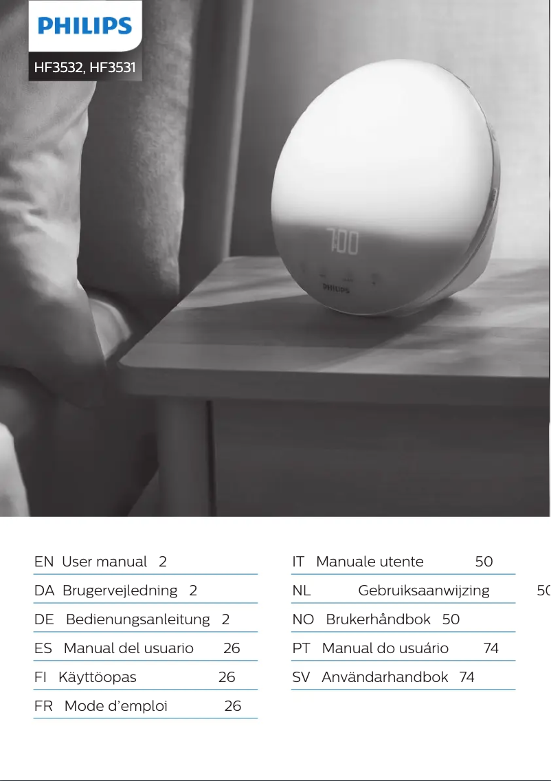 Page 1 de la notice Manuel utilisateur Philips Wake-up Light HF3532