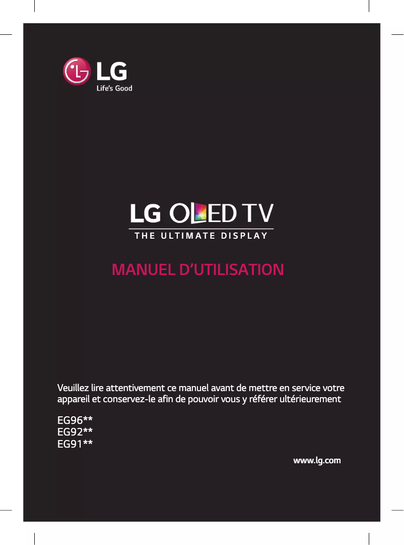 Page 1 de la notice Manuel utilisateur LG 55EG960T