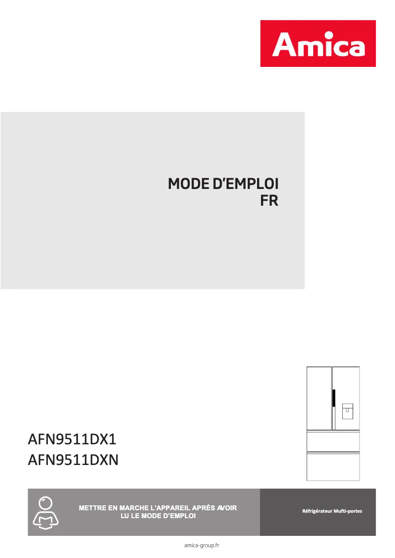 Page 1 de la notice Manuel utilisateur Amica AFN9511DXN
