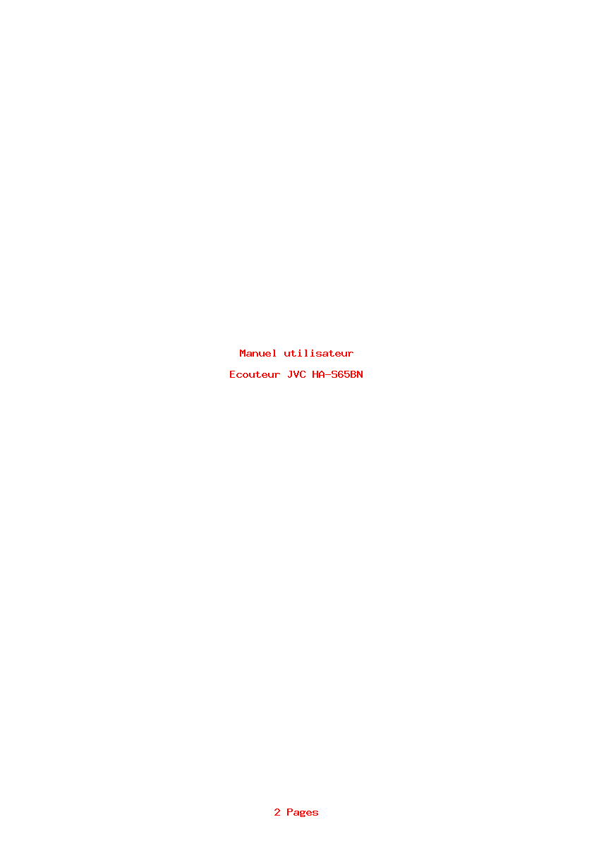 Page 1 de la notice Manuel utilisateur JVC HA-S65BN