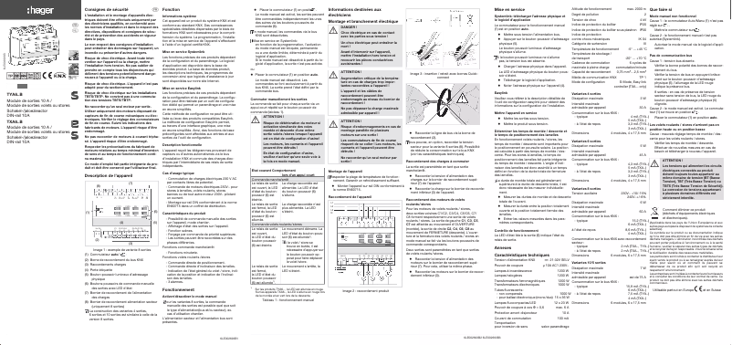 Page 1 de la notice Manuel utilisateur Hager TYA606A