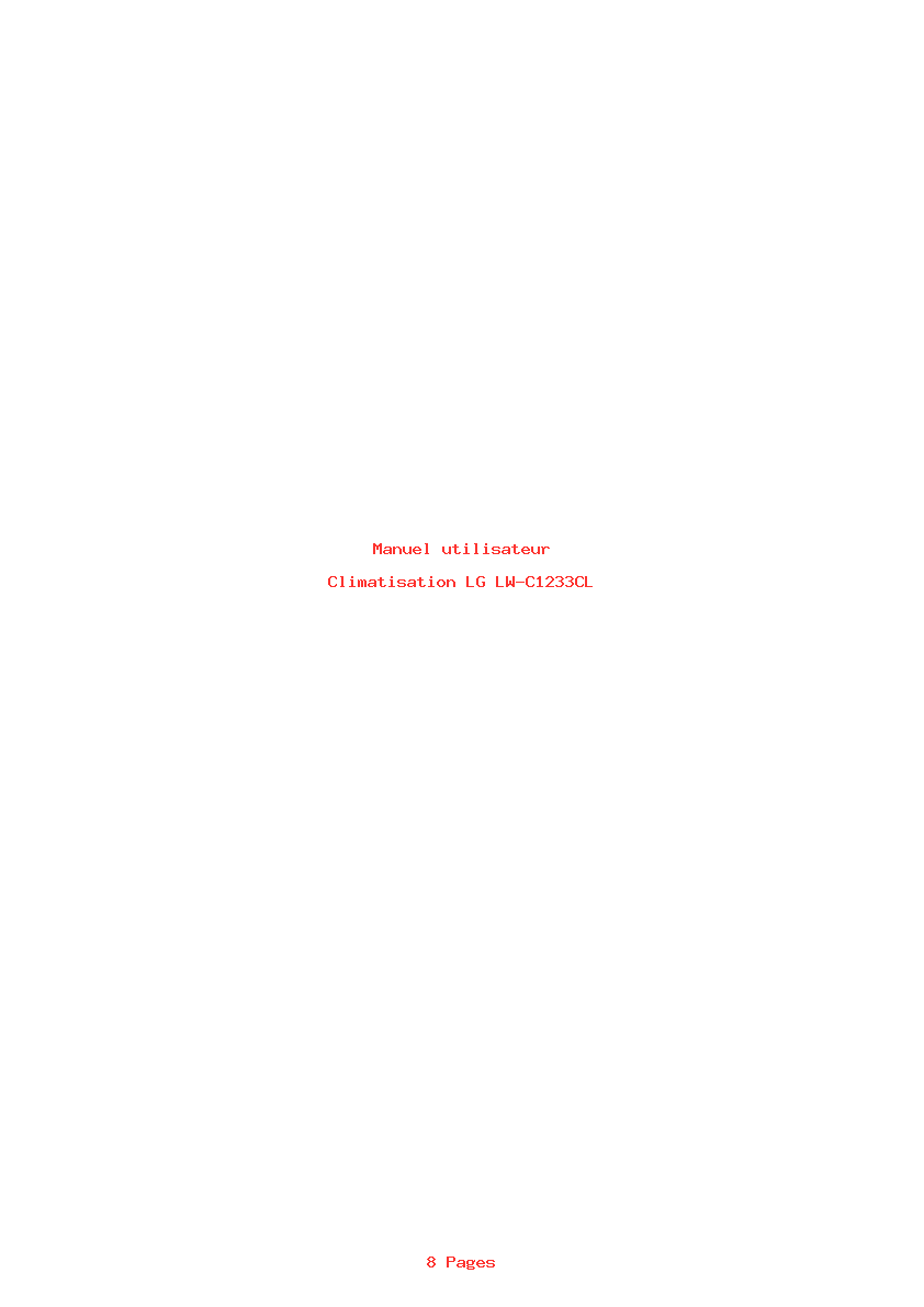 Page 1 de la notice Manuel utilisateur LG LW-C1233CL
