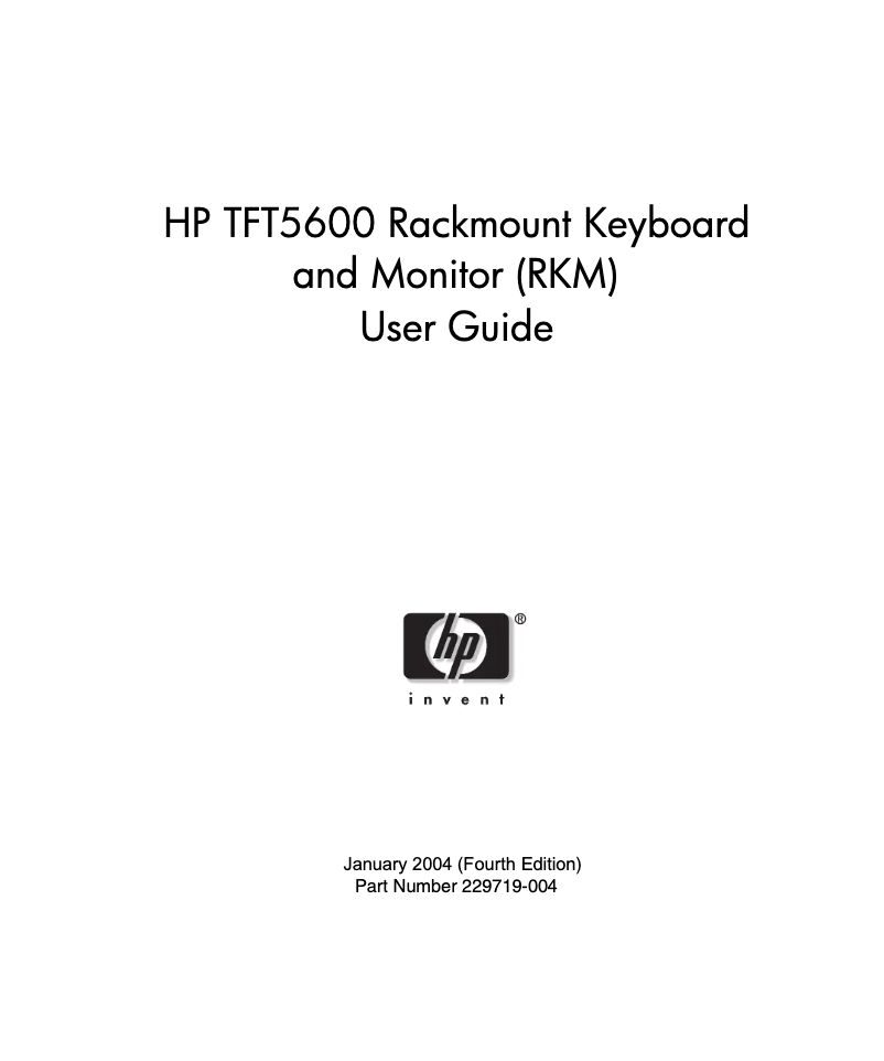 Image de la première page du manuel de l'appareil TFT5600 RKM