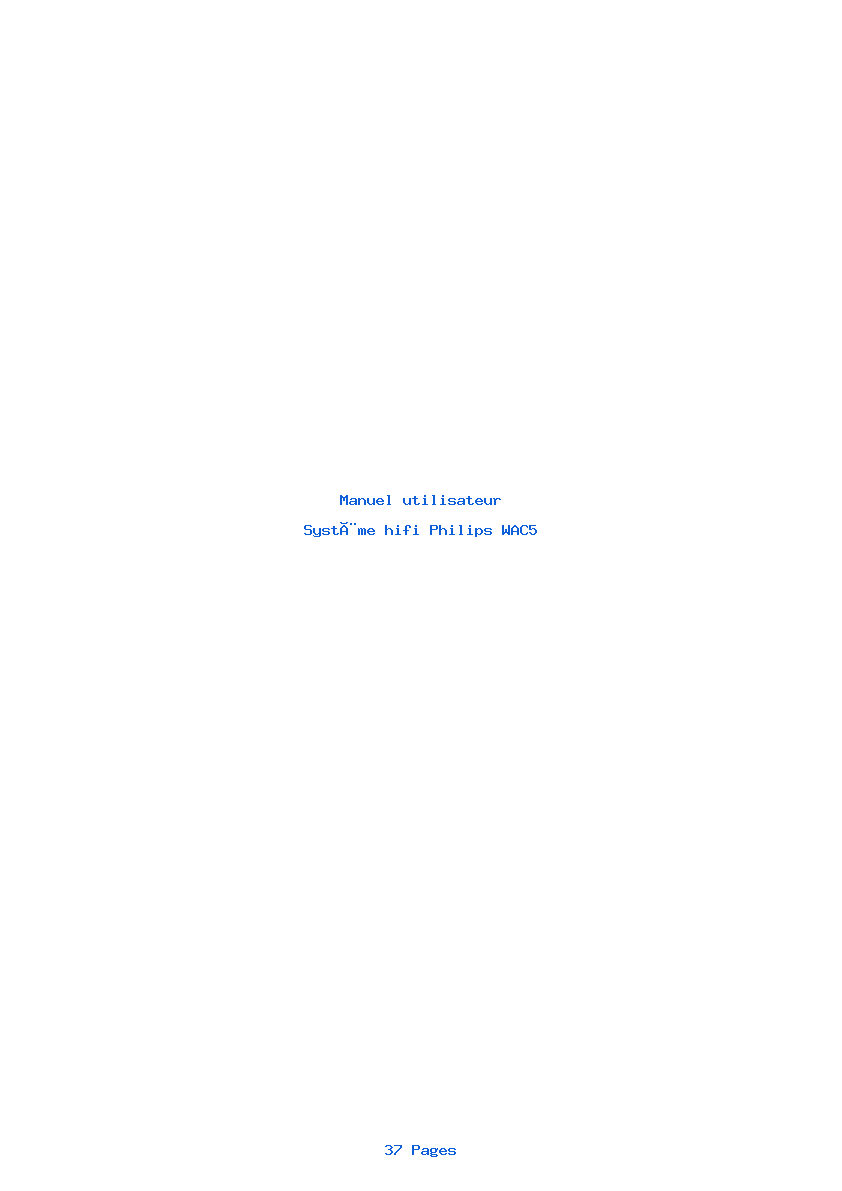 Page 1 de la notice Manuel utilisateur Philips WAC5