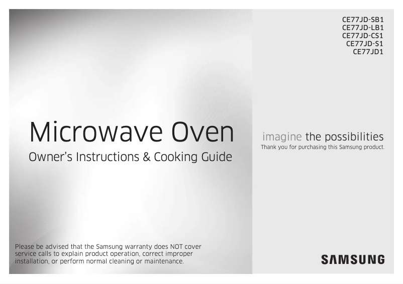 Page 1 de la notice Manuel utilisateur Samsung CE77JD-S1