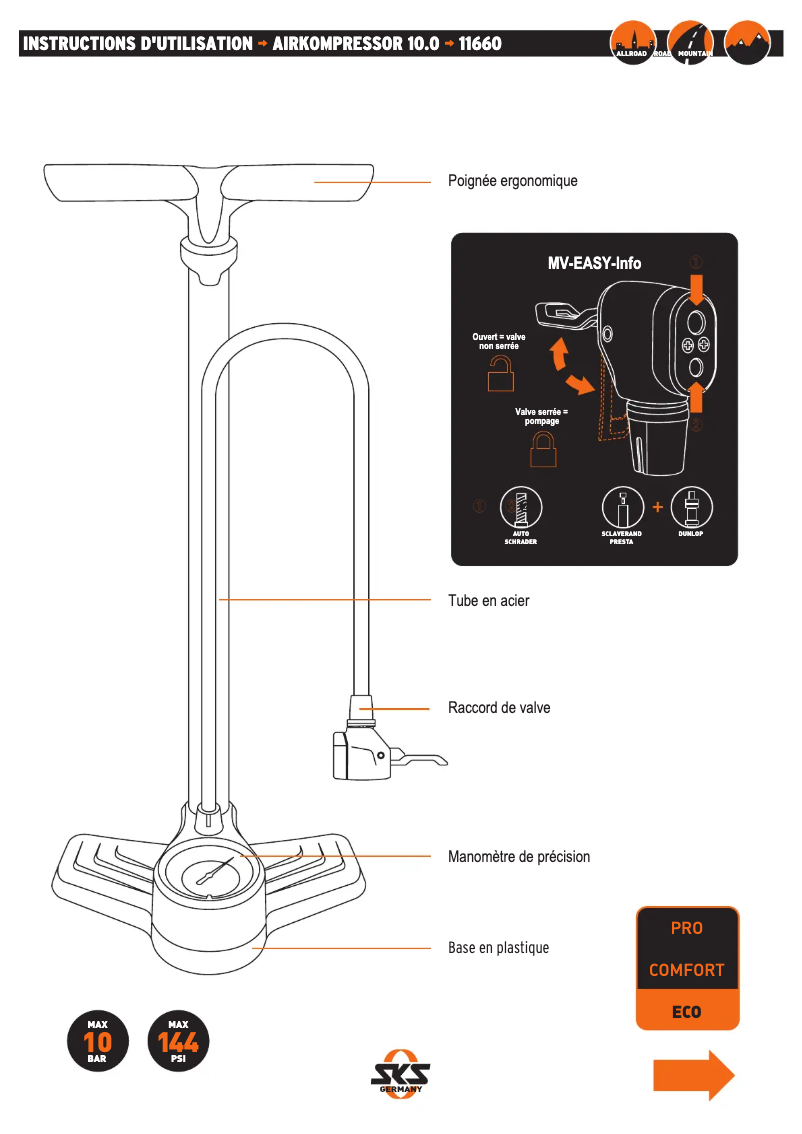 Page 1 de la notice Manuel utilisateur SKS Airkompressor 10.0