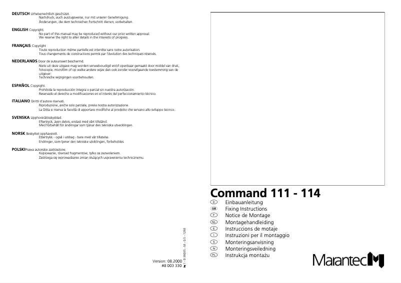 Page 1 de la notice Manuel utilisateur Marantec Command 112