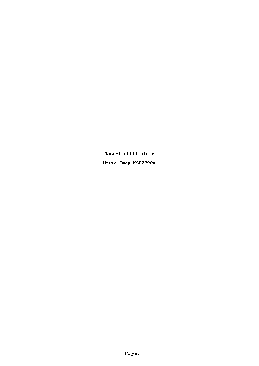 Page 1 de la notice Manuel utilisateur Smeg KSE7700X