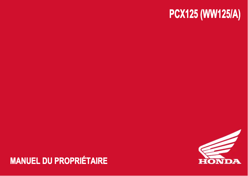 Page 1 de la notice Manuel utilisateur Honda WW125A (2024)