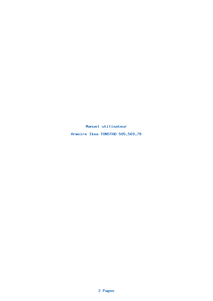 Page 1 de la notice Manuel utilisateur Ikea TONSTAD 505.569.78
