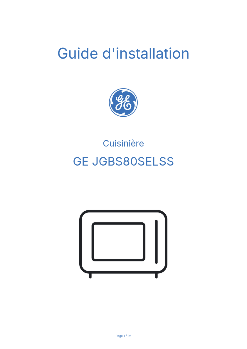 Image de la première page du manuel de l'appareil JGBS80SELSS