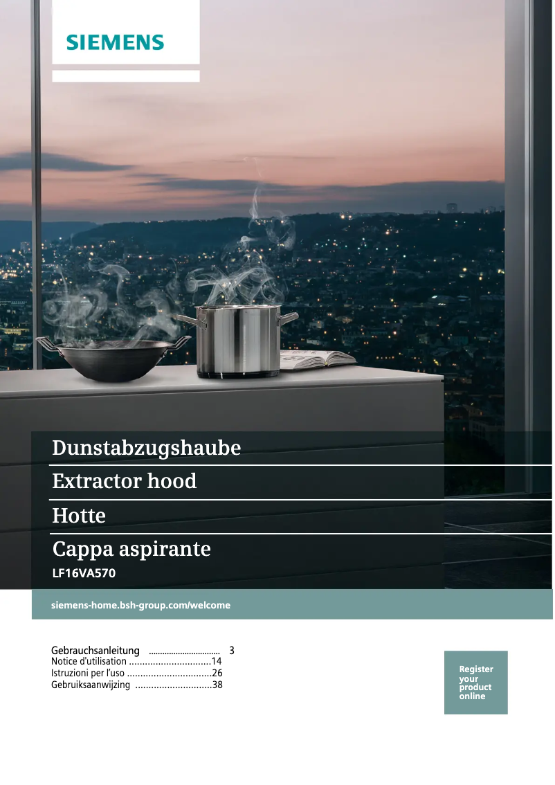 Page 1 de la notice Manuel utilisateur Siemens LF16VA570B