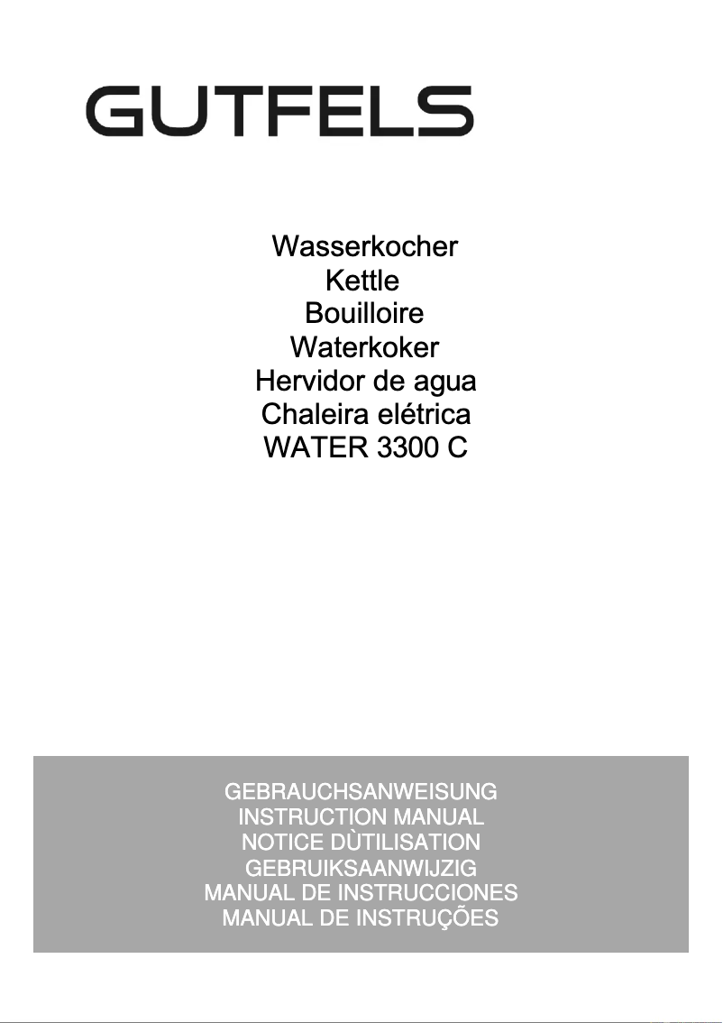 Page 1 de la notice Manuel utilisateur GUTFELS WATER 3300 C