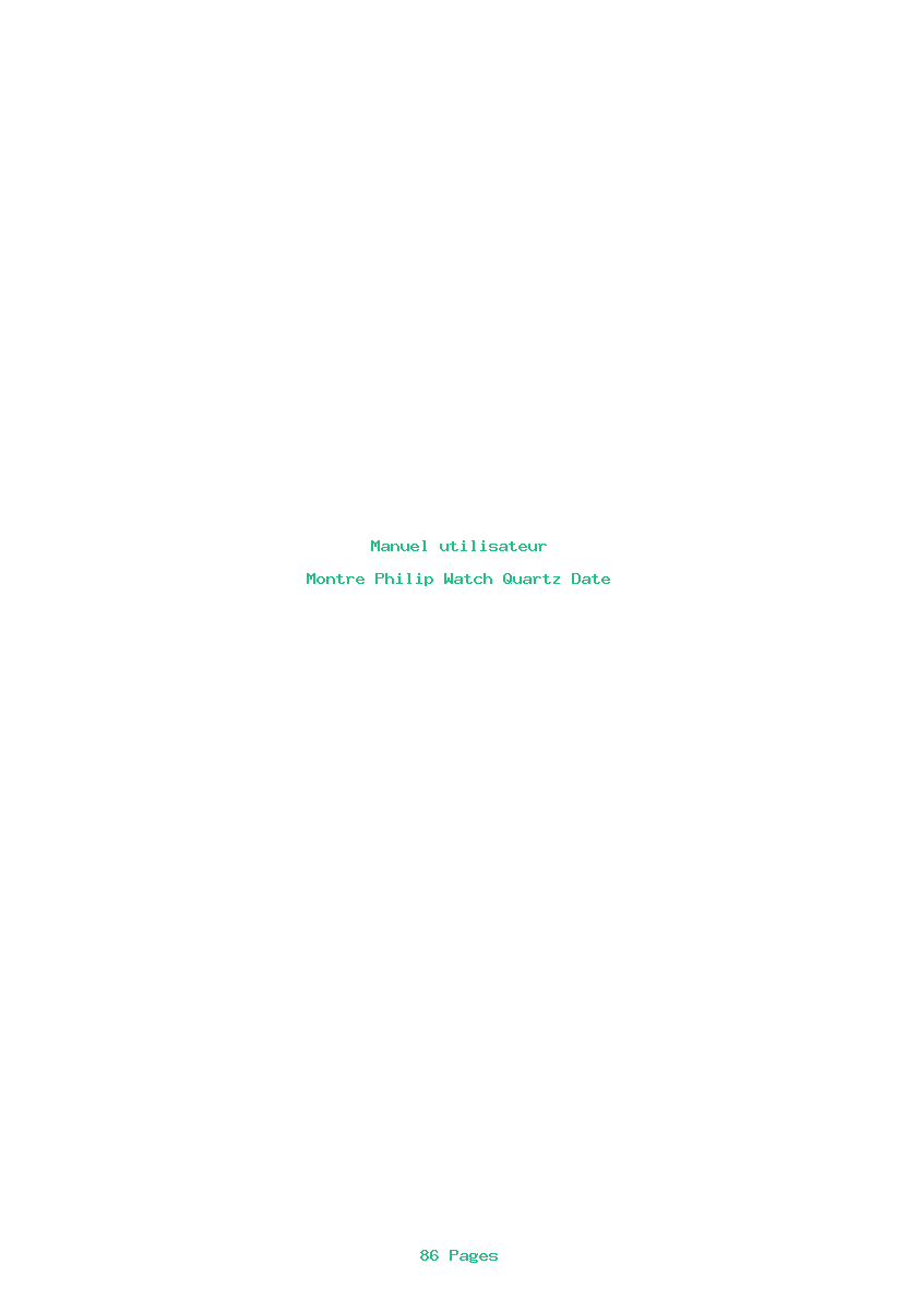 Page 1 de la notice Manuel utilisateur Philip Watch Quartz Date