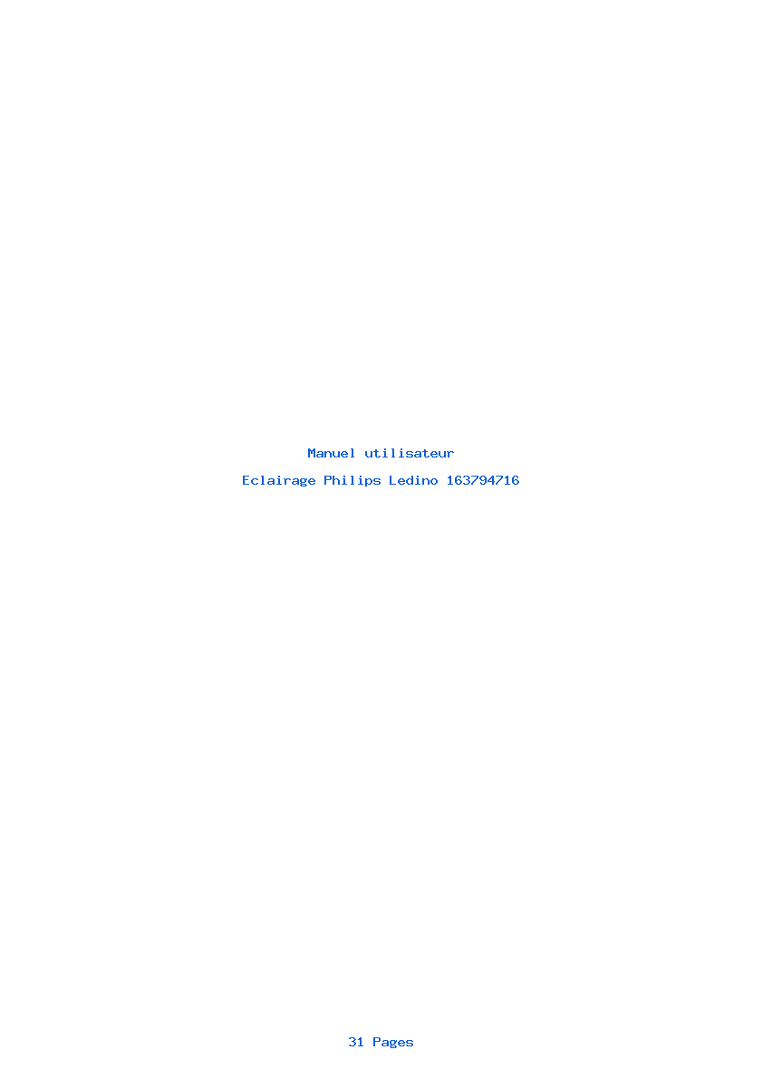 Page 1 de la notice Manuel utilisateur Philips Ledino 163794716