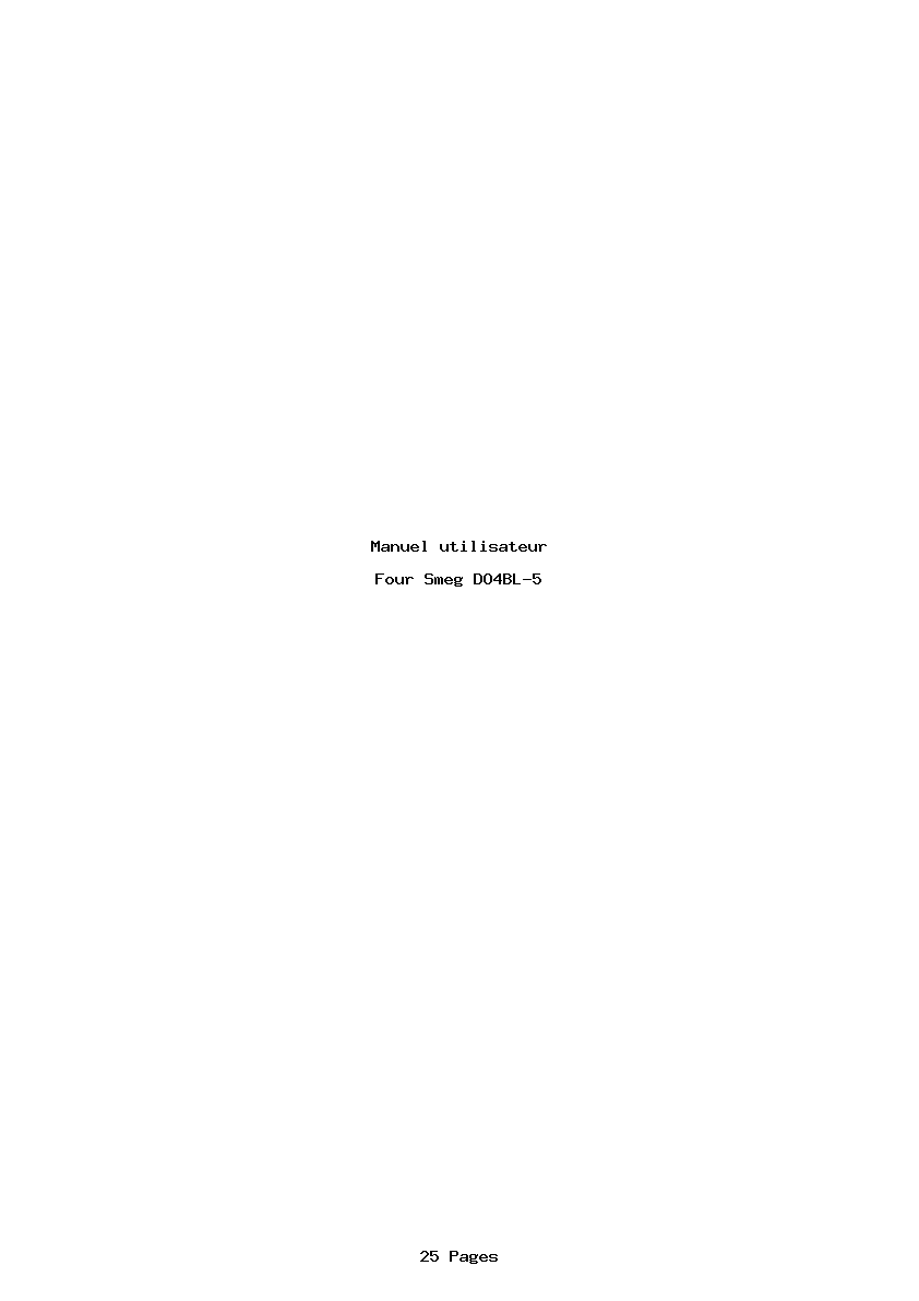 Page 1 de la notice Manuel utilisateur Smeg DO4BL-5