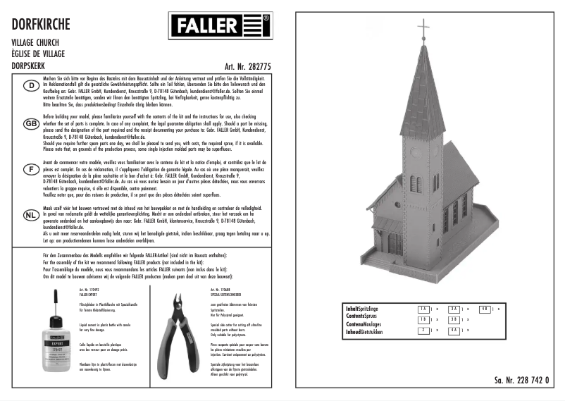 Page 1 de la notice Manuel utilisateur Faller 282775