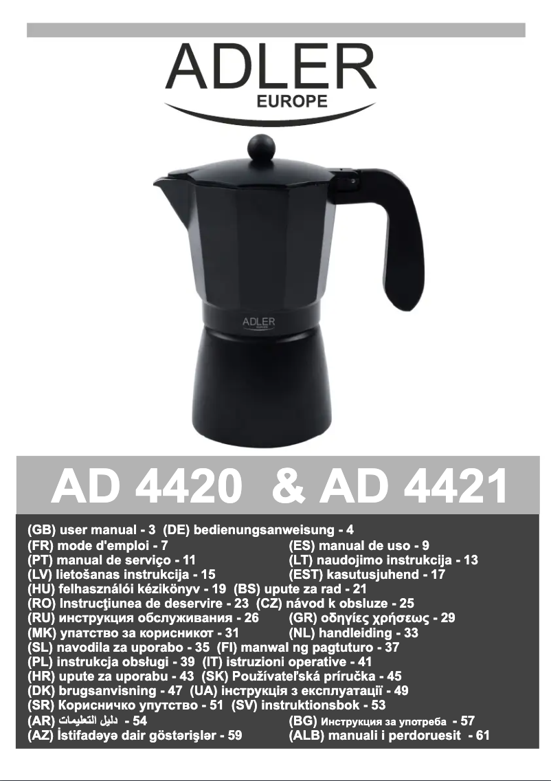 Page 1 of the manual User Manual Adler AD 4421