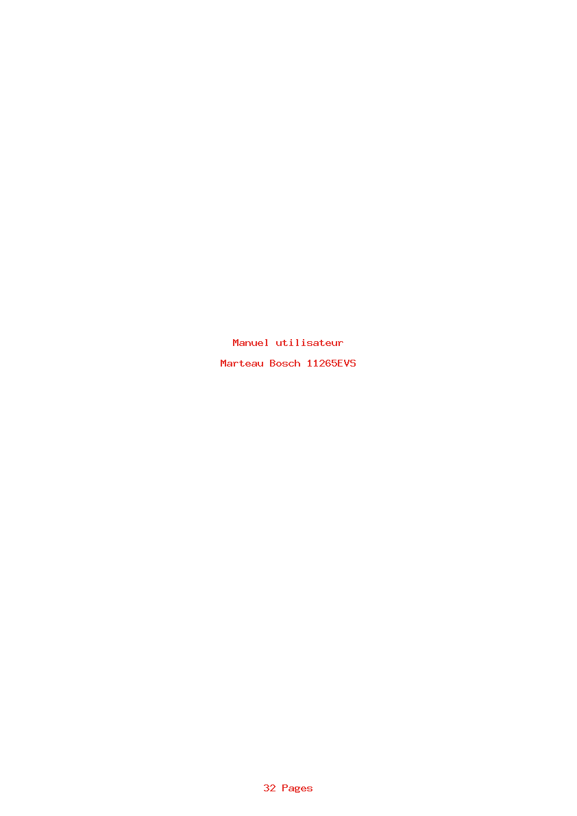 Page 1 de la notice Manuel utilisateur Bosch 11265EVS