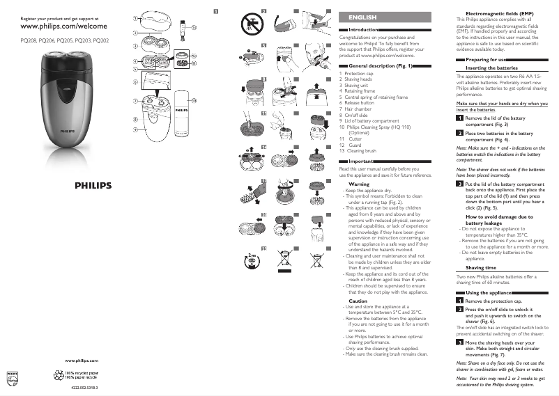 Página 1 del manual Manual de usuario Philips PQ203