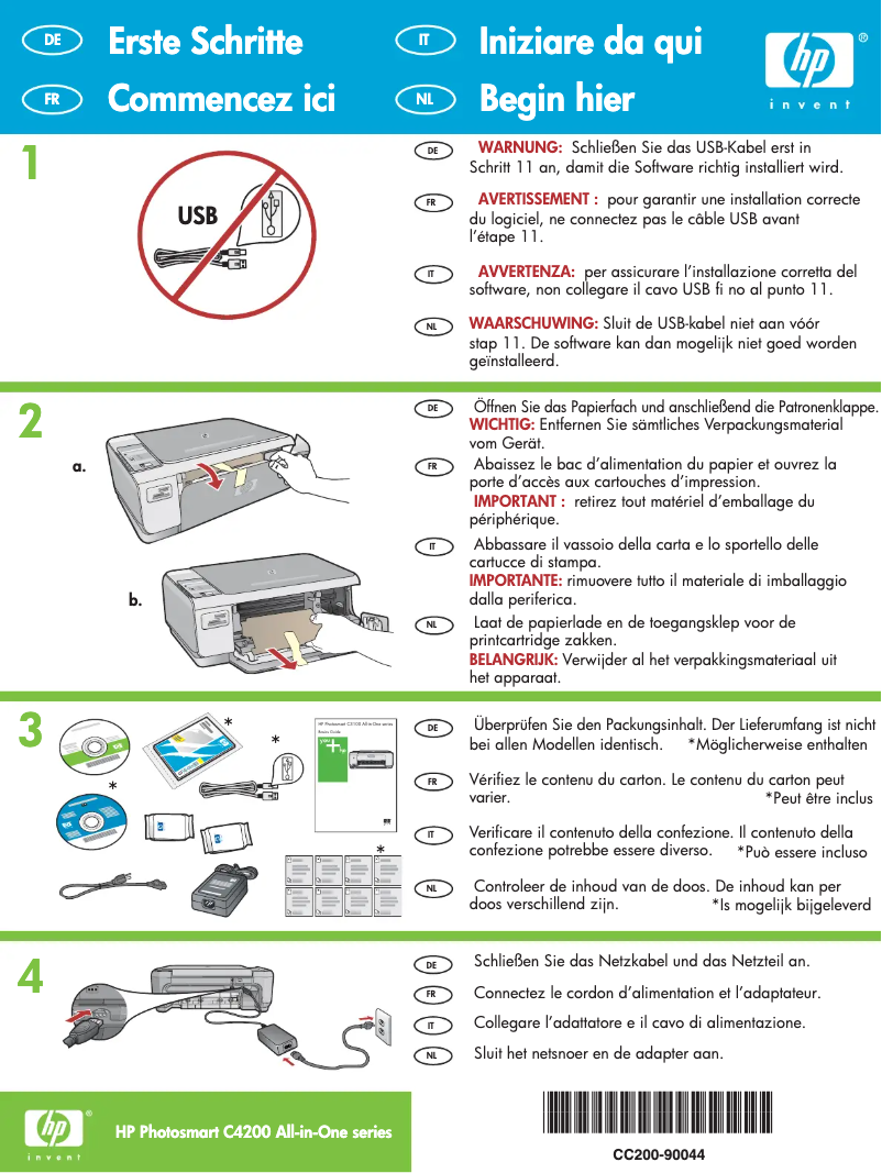 Page 1 de la notice Manuel utilisateur HP Photosmart C4205