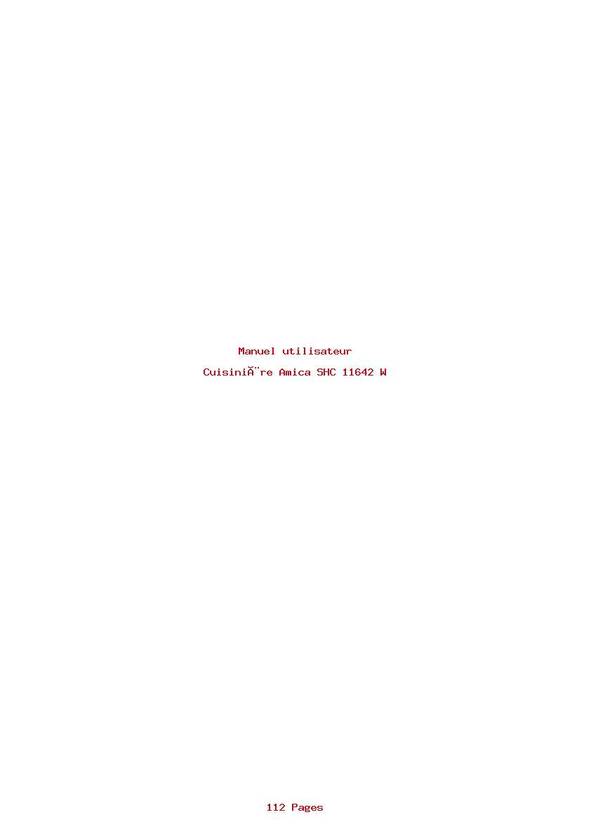 Page 1 de la notice Manuel utilisateur Amica SHC 11642 W