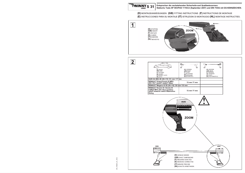 Page 1 of the manual User Manual Twinny Load S 31