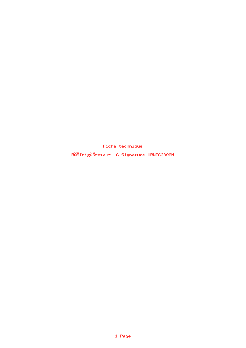 Image de la première page du manuel de l'appareil Signature URNTC2306N