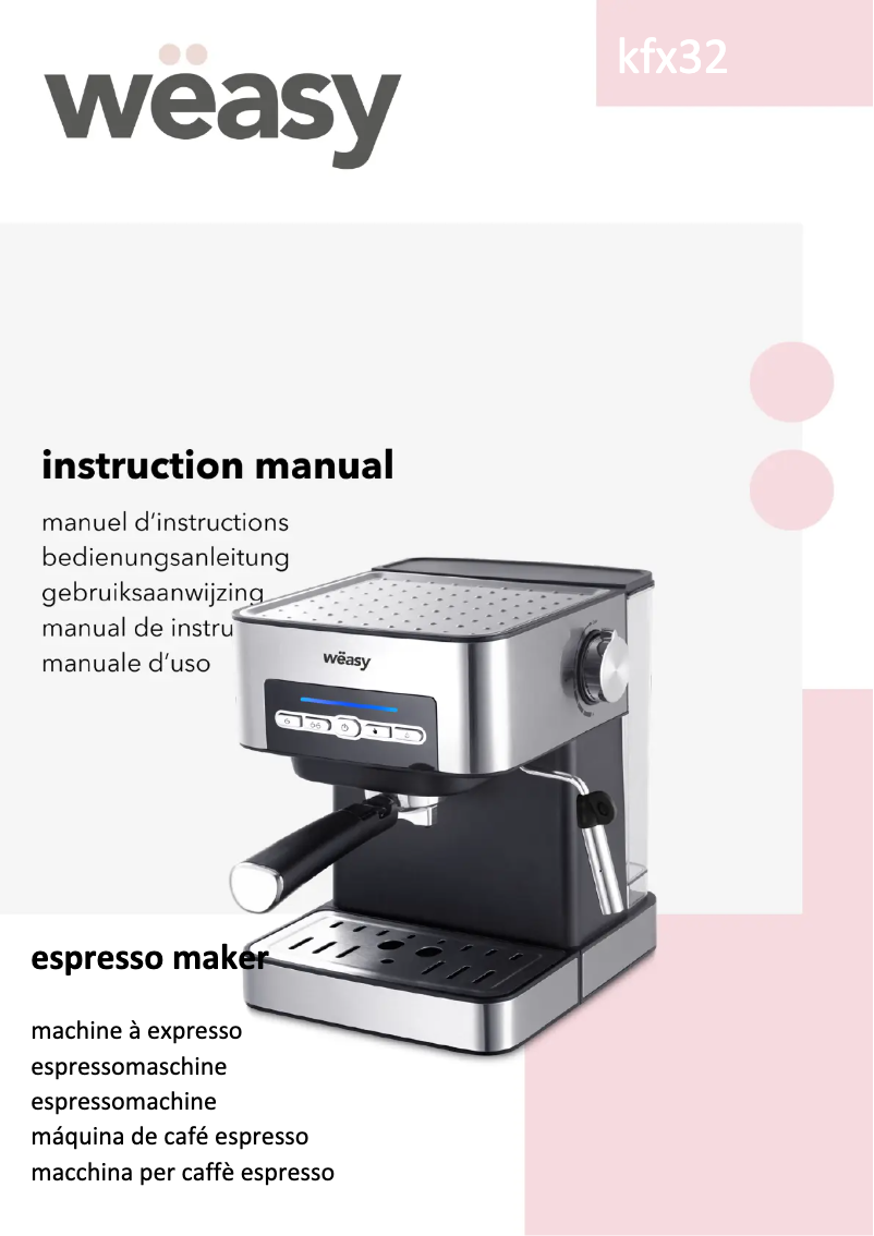 Page 1 de la notice Manuel utilisateur Wëasy kfx32