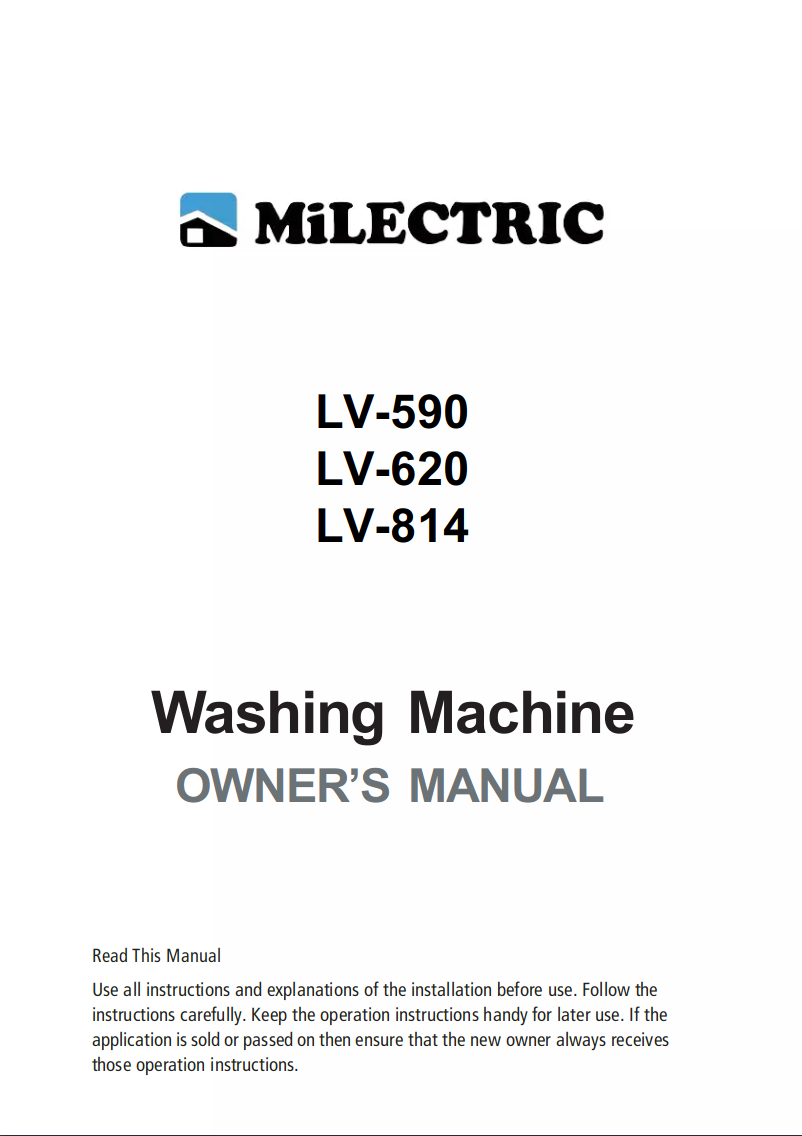 Page 1 de la notice Manuel utilisateur Milectric LV-590