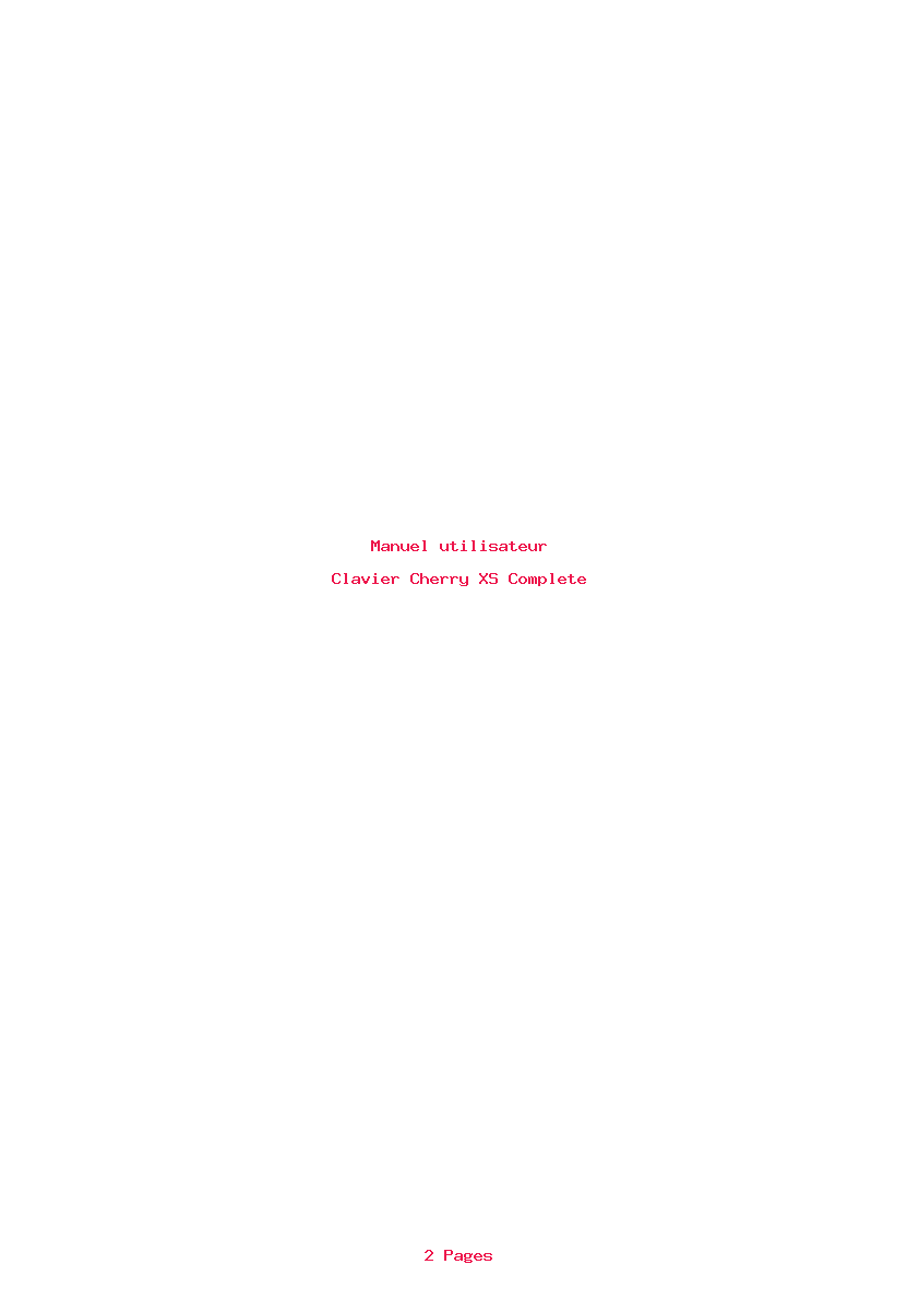 Page 1 de la notice Manuel utilisateur Cherry XS Complete