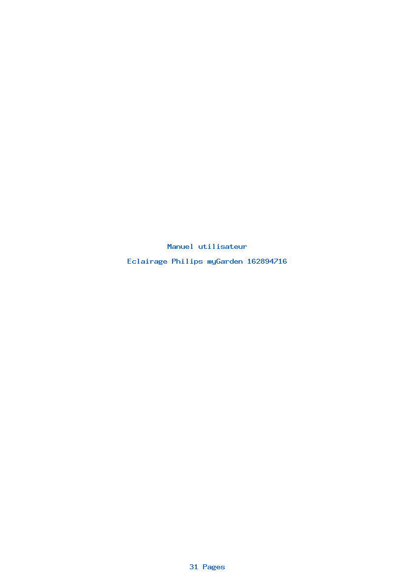 Page 1 de la notice Manuel utilisateur Philips myGarden 162894716