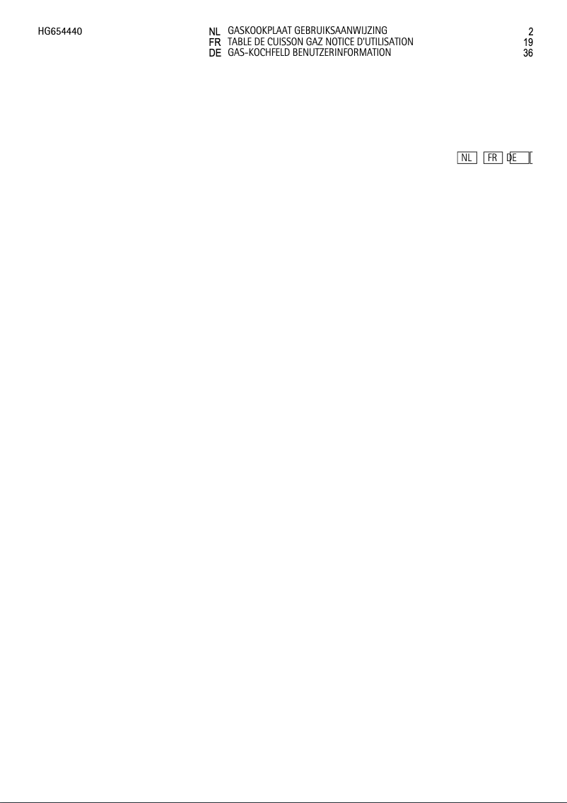 Page 1 de la notice Manuel utilisateur AEG HG654440SM