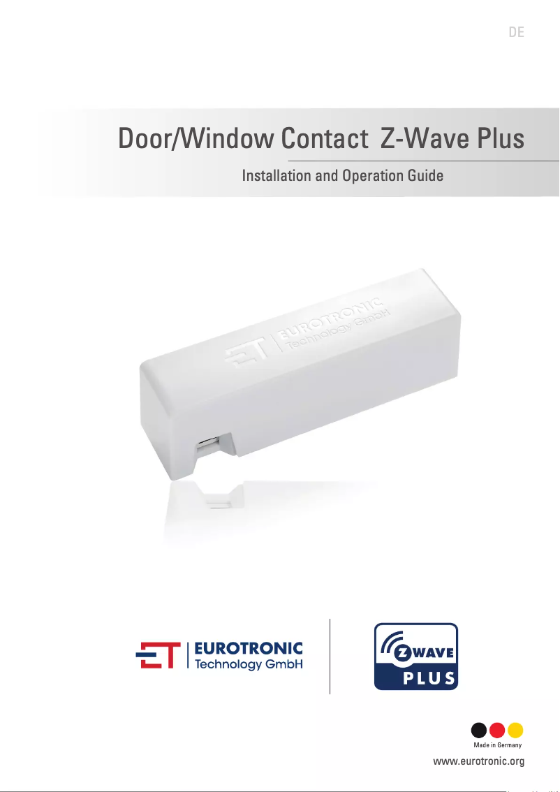 Página 1 del manual Manual de usuario Eurotronic Tür-/Fensterkontakt Z-Wave Plus