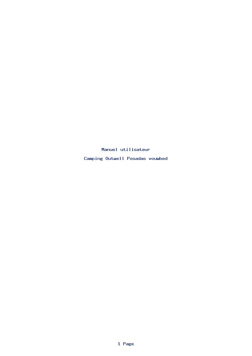 Page 1 de la notice Manuel utilisateur Outwell Posadas vouwbed
