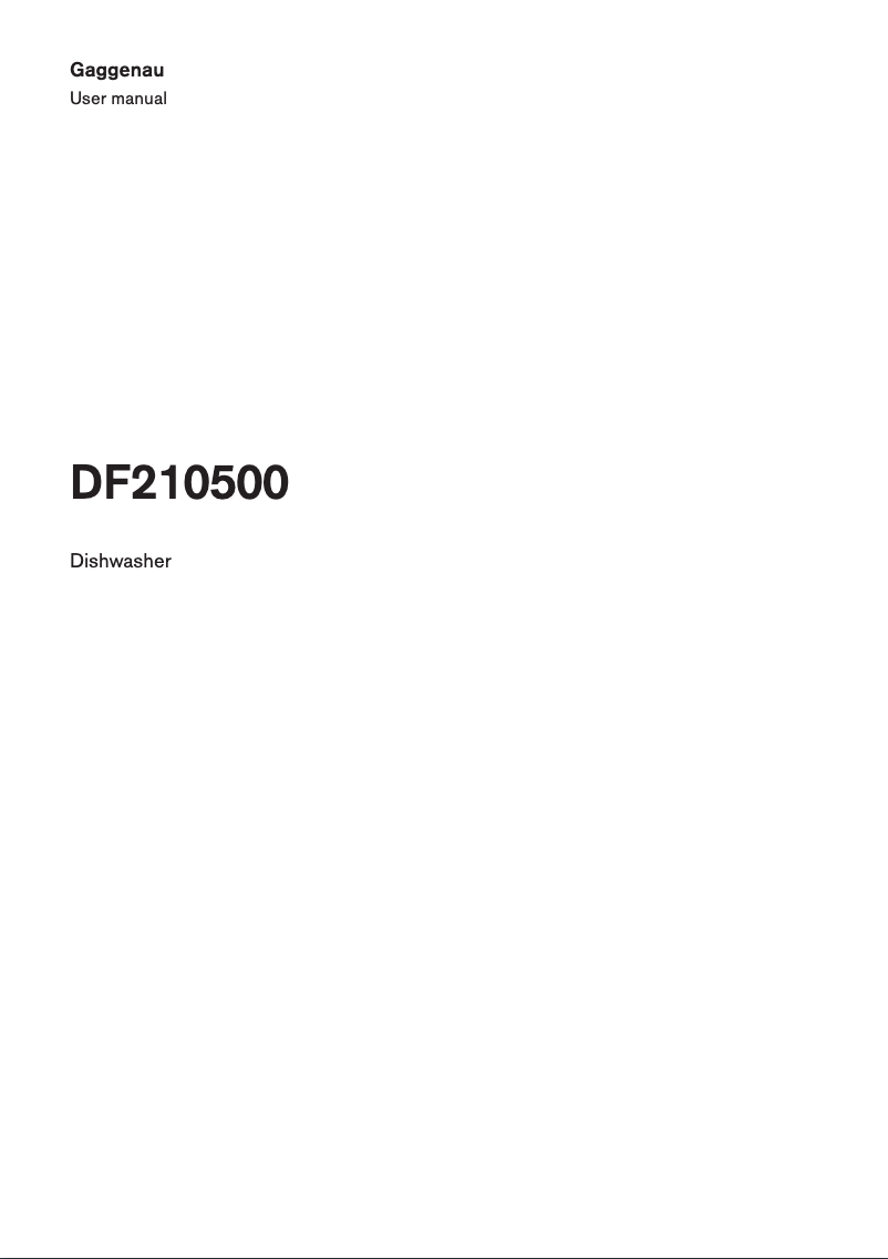 Page 1 of the manual User Manual Gaggenau DF210500