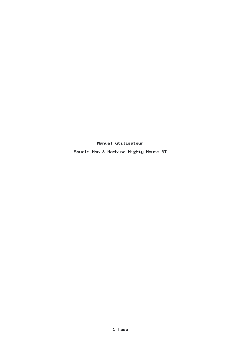Page 1 de la notice Manuel utilisateur Man & Machine Mighty Mouse BT