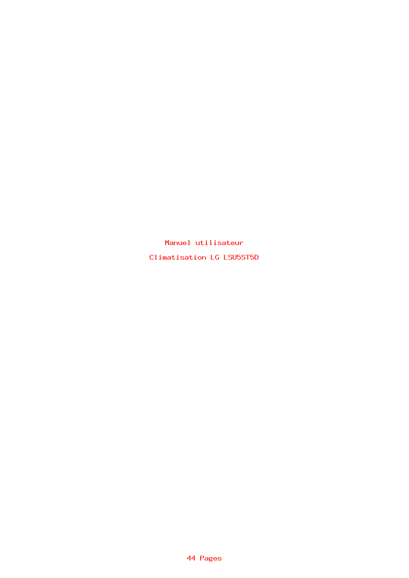 Page 1 de la notice Manuel utilisateur LG LSU5ST5D