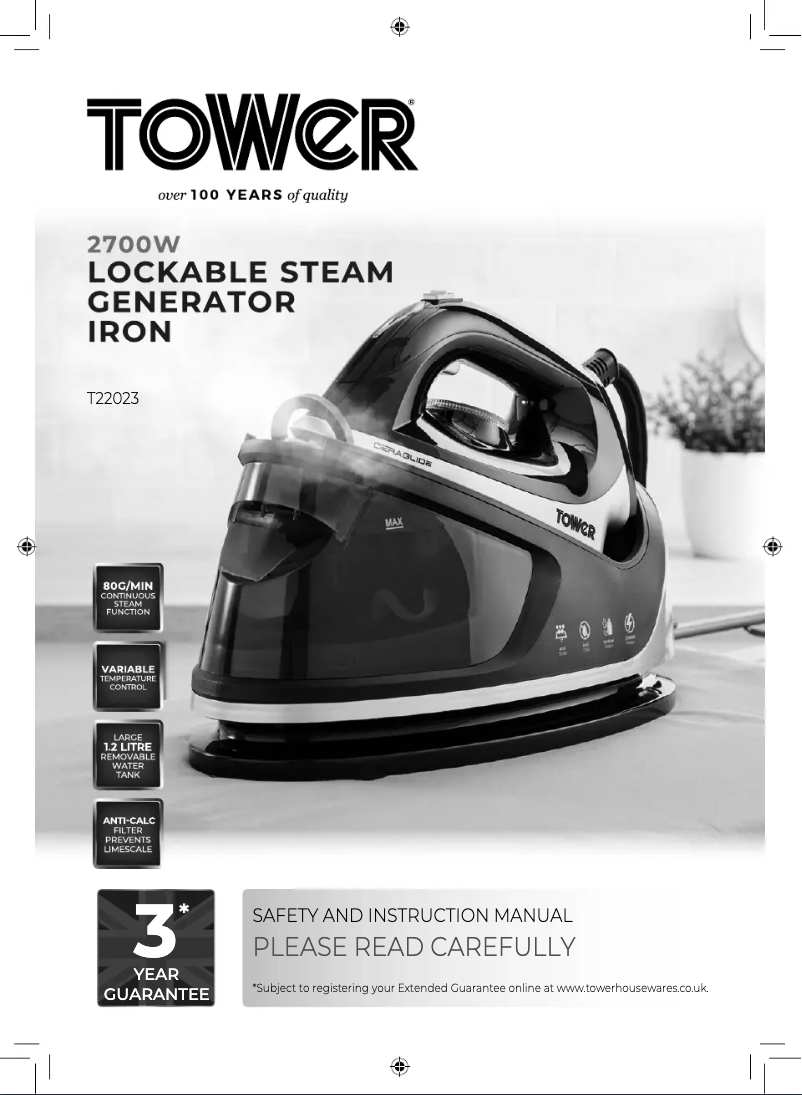 Page 1 de la notice Manuel utilisateur Tower CeraGlide T22023