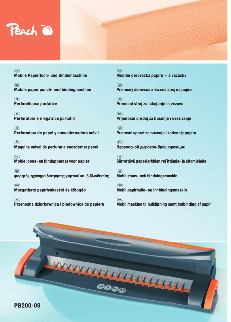 Página 1 del manual Manual de usuario Peach PB200-09