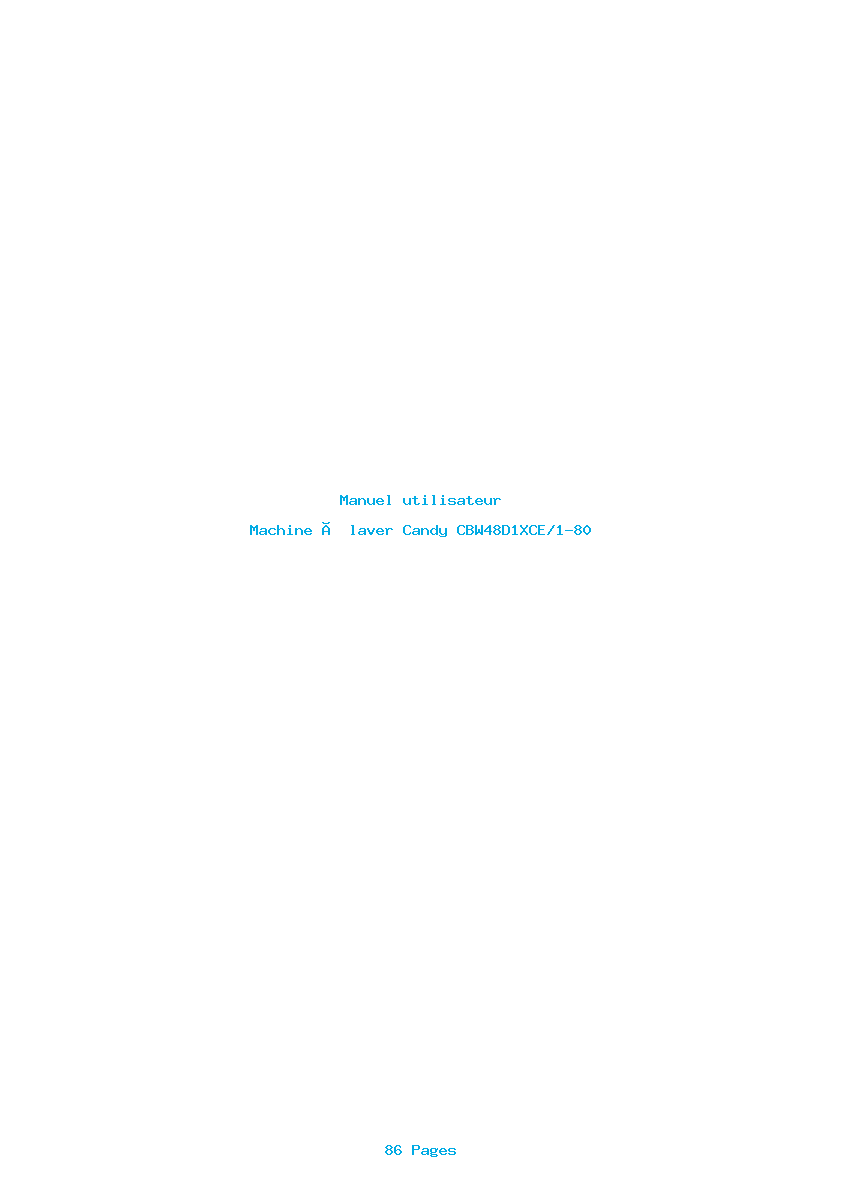 Page 1 de la notice Manuel utilisateur Candy CBW48D1XCE/1-80